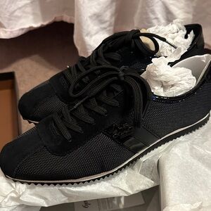 Coach woman’s ivy hvy nylon/ split suede black sneakers NWT